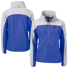NFL Buffalo Bills Cutter & Buck Women's Charter Eco Recycled Half-Zip Hooded Anorak Jacket