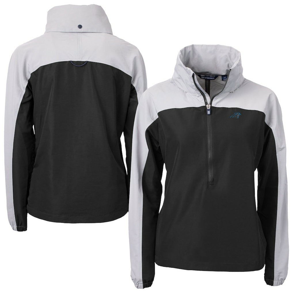 NFL Carolina Panthers Cutter & Buck Women's Charter Eco Recycled Half-Zip Hooded Anorak Jacket