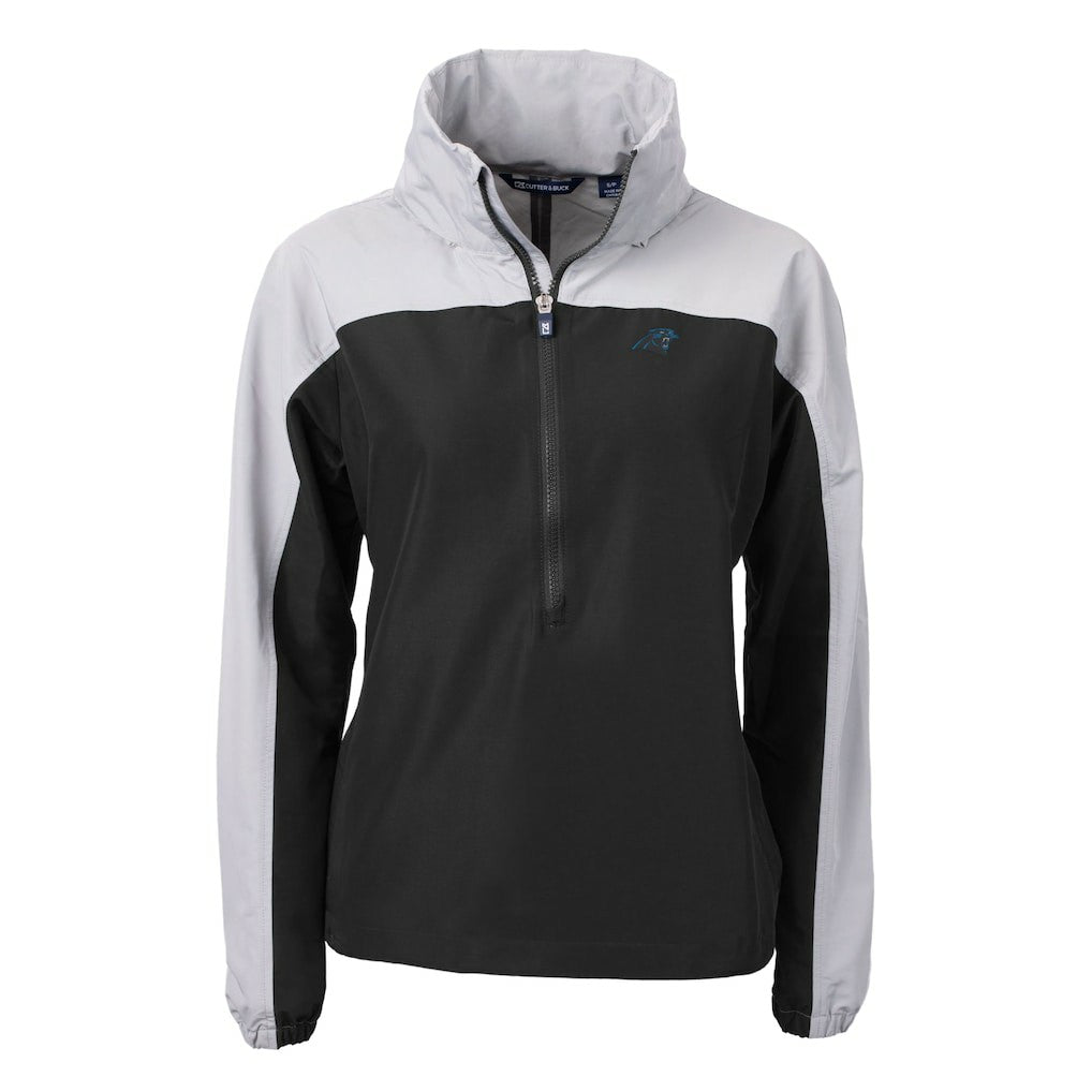 NFL Carolina Panthers Cutter & Buck Women's Charter Eco Recycled Half-Zip Hooded Anorak Jacket