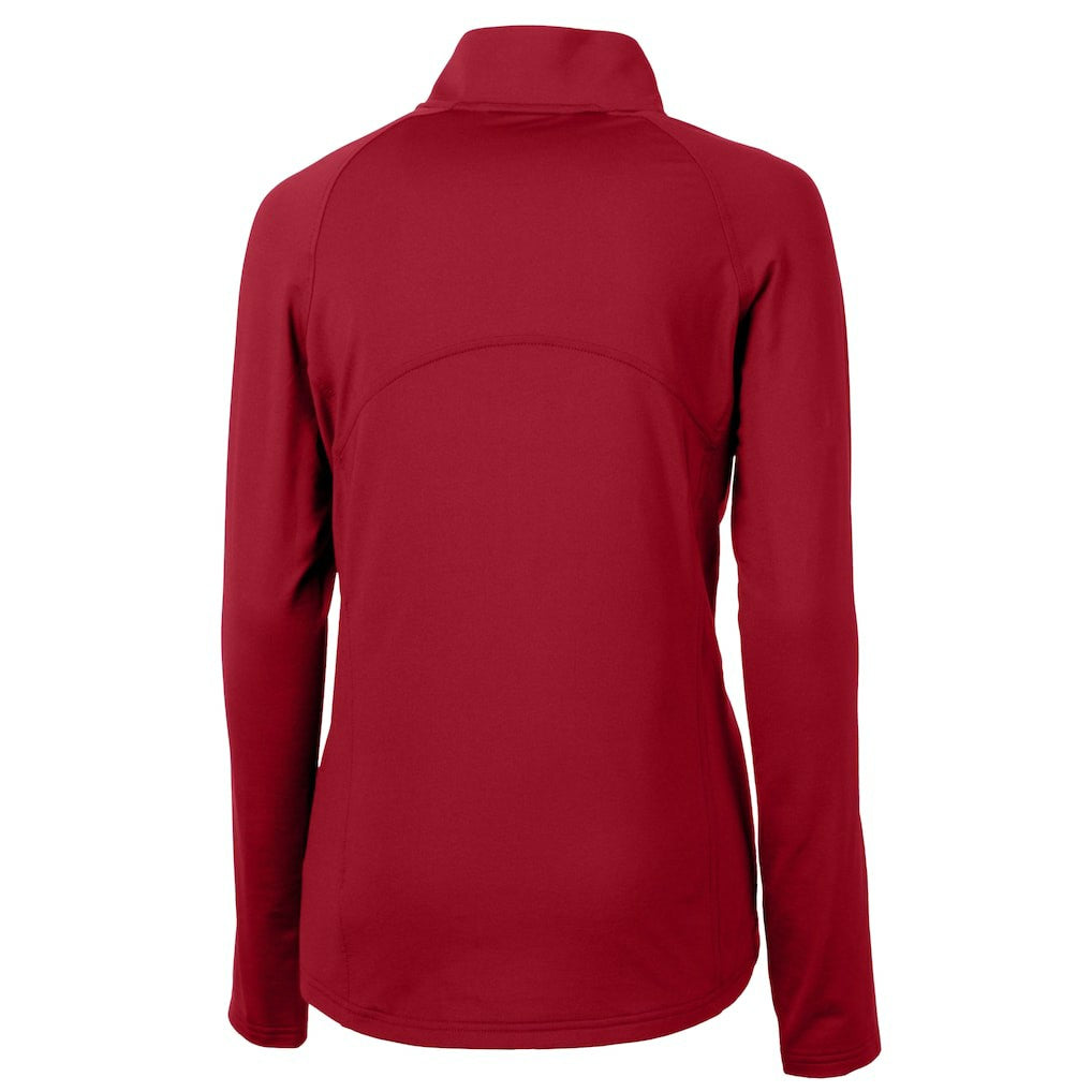 NFL New England Patriots Cutter & Buck Women's Adapt Eco Knit Stretch Recycled Raglan Half-Zip Top