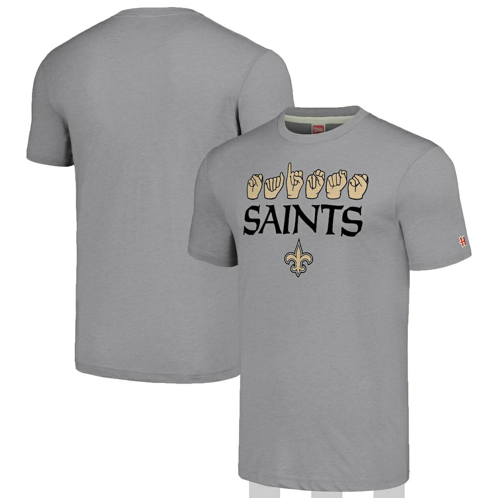 NFL New Orleans Saints Homage Unisex The NFL ASL Collection by Love Sign American Sign Language T-Shirt