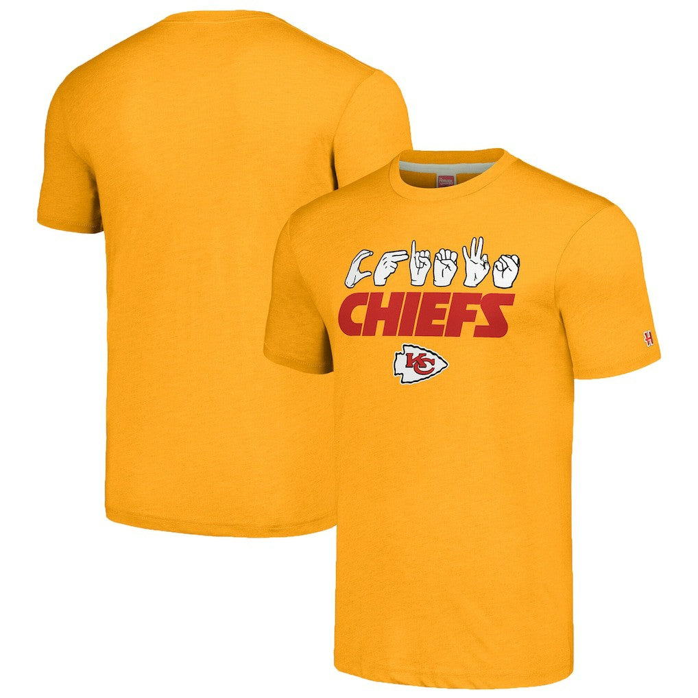NFL Kansas City Chiefs Homage Unisex The NFL ASL Collection by Love Sign American Sign Language T-Shirt
