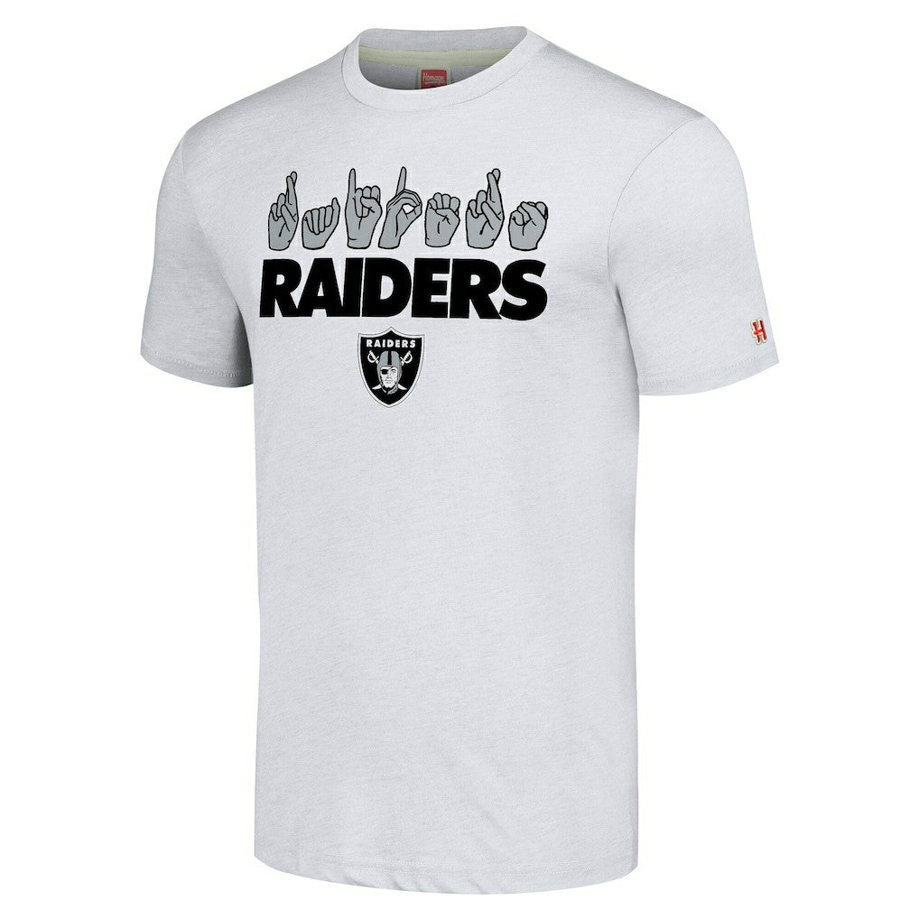 NFL Las Vegas Raiders Homage Unisex The NFL ASL Collection by Love Sign American Sign Language T-Shirt