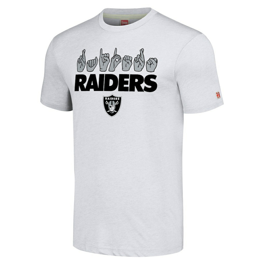NFL Las Vegas Raiders Homage Unisex The NFL ASL Collection by Love Sign American Sign Language T-Shirt