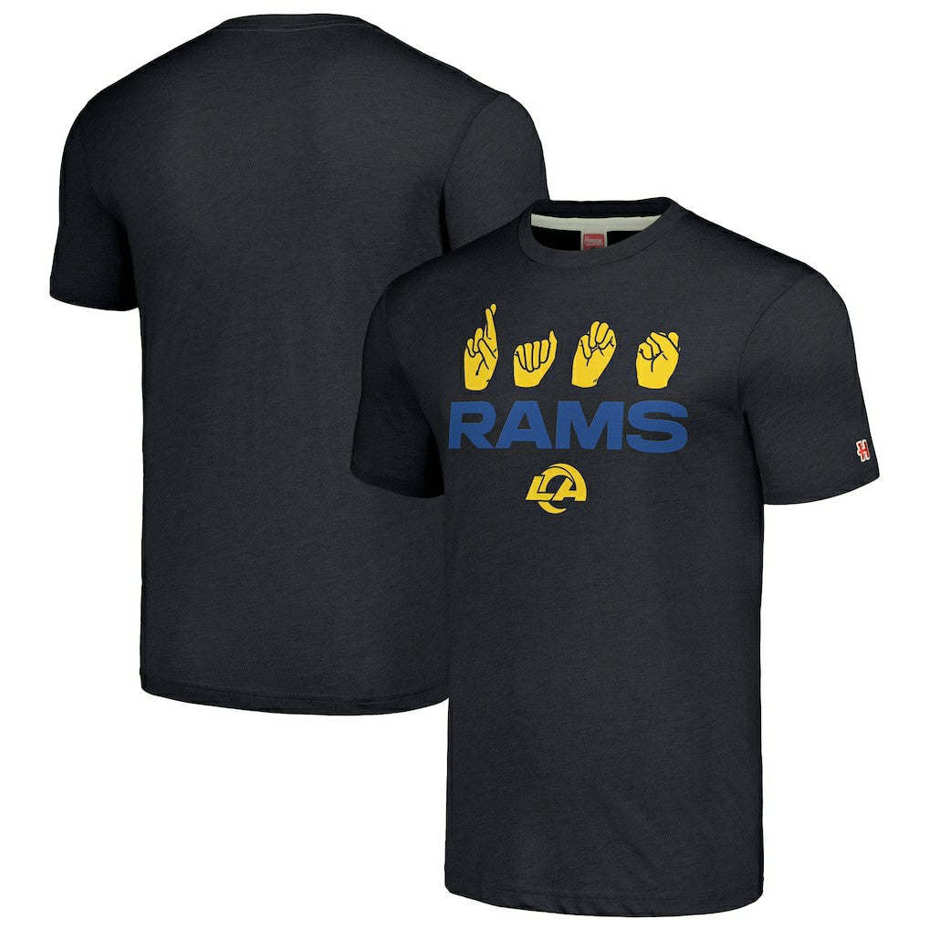NFL Los Angeles Rams Homage Unisex The NFL ASL Collection by Love Sign American Sign Language T-Shirt