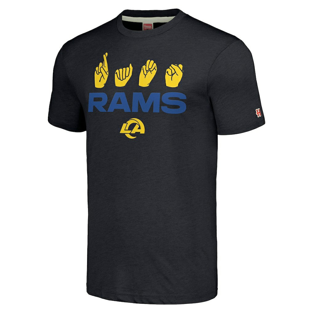 NFL Los Angeles Rams Homage Unisex The NFL ASL Collection by Love Sign American Sign Language T-Shirt