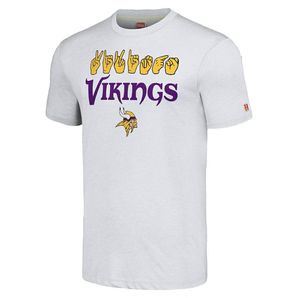 NFL Minnesota Vikings Homage Unisex The NFL ASL Collection by Love Sign American Sign Language T-Shirt