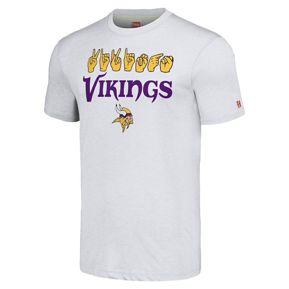 NFL Minnesota Vikings Homage Unisex The NFL ASL Collection by Love Sign American Sign Language T-Shirt