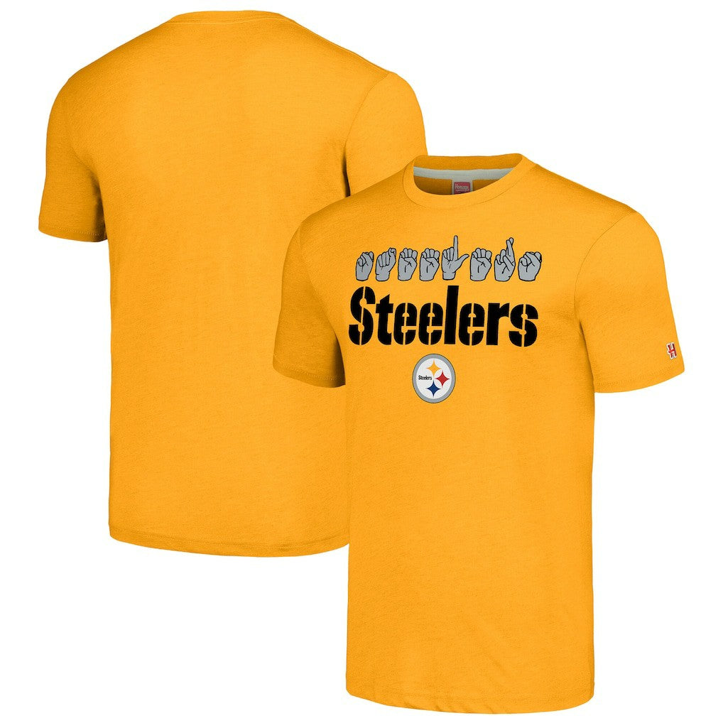 NFL Pittsburgh Steelers Homage Unisex The NFL ASL Collection by Love Sign American Sign Language T-Shirt