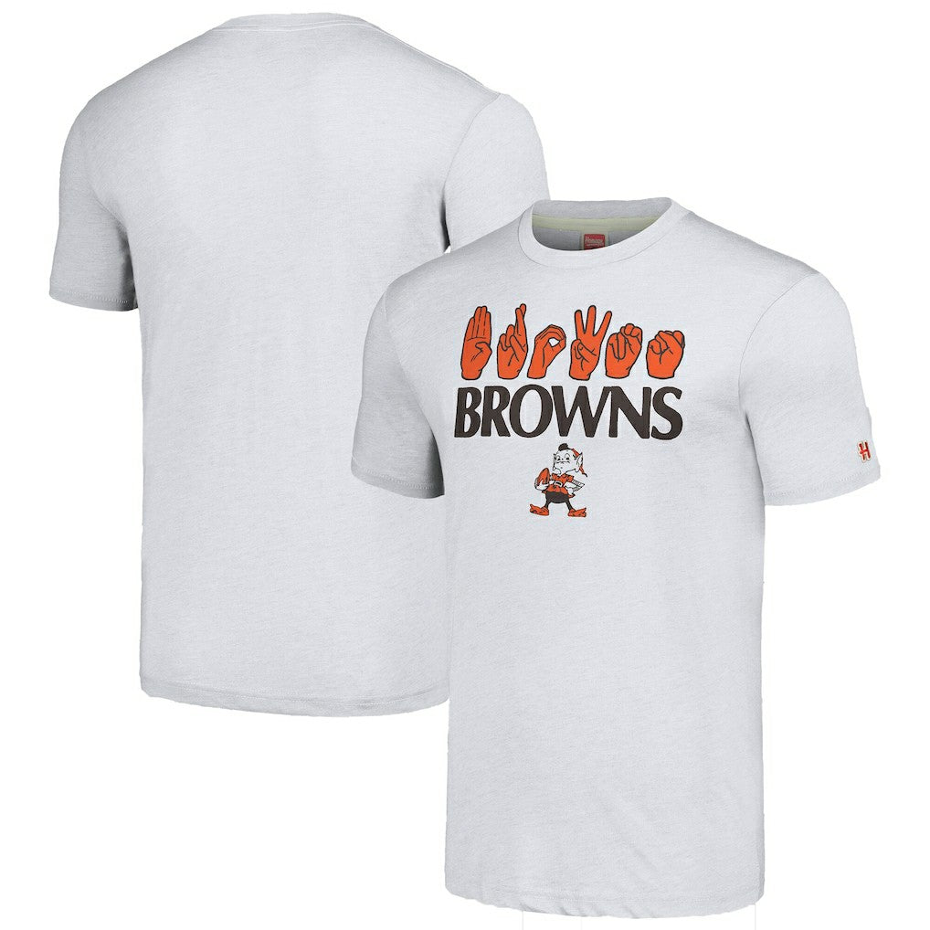 NFL Cleveland Browns Homage Unisex The NFL ASL Collection by Love Sign American Sign Language T-Shirt