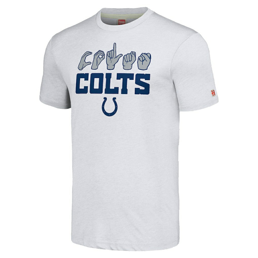 NFL Indianapolis Colts Homage Unisex The NFL ASL Collection by Love Sign American Sign Language T-Shirt