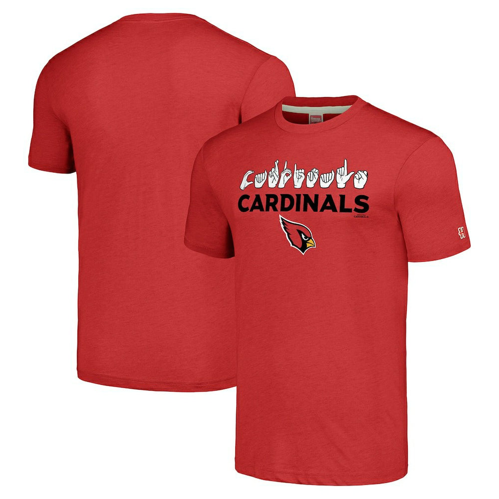 NFL Arizona Cardinals Homage Unisex The NFL ASL Collection by Love Sign American Sign Language T-Shirt