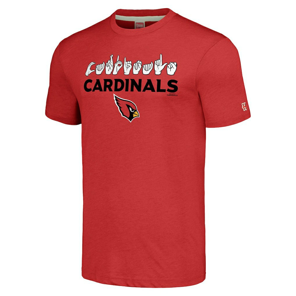 NFL Arizona Cardinals Homage Unisex The NFL ASL Collection by Love Sign American Sign Language T-Shirt
