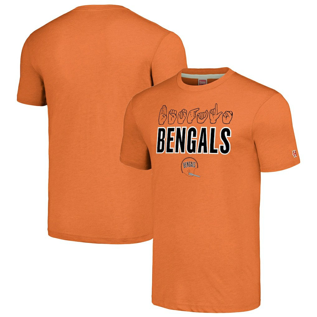 NFL Cincinnati Bengals Homage Unisex The NFL ASL Collection by Love Sign American Sign Language T-Shirt