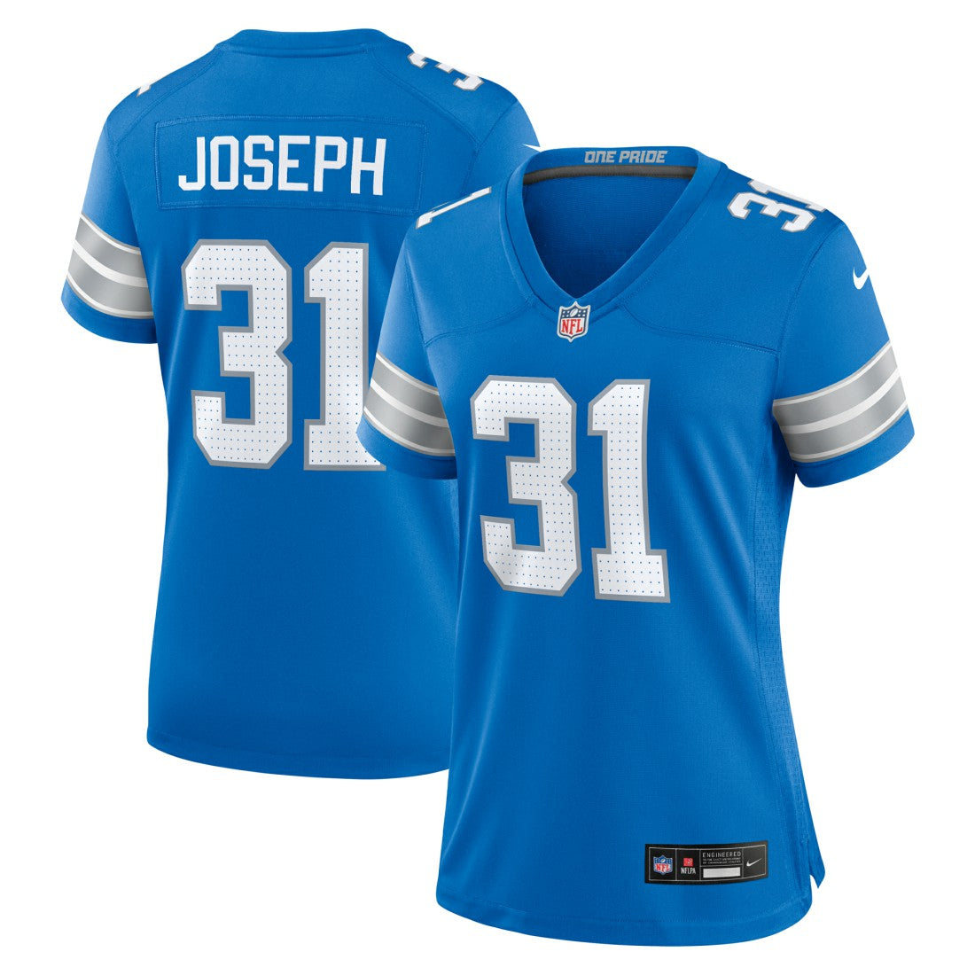 NFL Detroit Lions Kerby Joseph  Women's Team Game Jersey