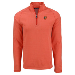 Baltimore Orioles Cutter & Buck Peshastin Eco Fleece Recycled Raglan Quarter-Zip Top - Heather Orange