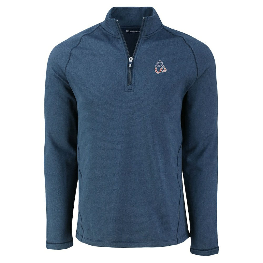 Baltimore Orioles Cutter & Buck Peshastin Eco Fleece Recycled Raglan Quarter-Zip Top - Heather Navy
