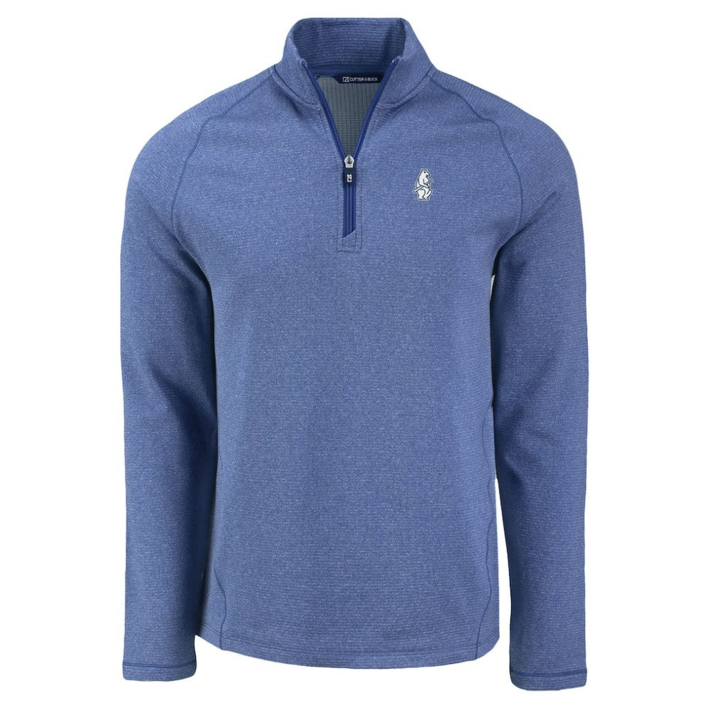 Chicago Cubs Cutter & Buck Peshastin Eco Fleece Recycled Raglan Quarter-Zip Top - Heather Royal