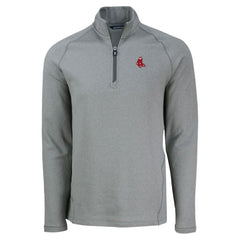Boston Red Sox Cutter & Buck Peshastin Eco Fleece Recycled Raglan Quarter-Zip Top - Heather Gray