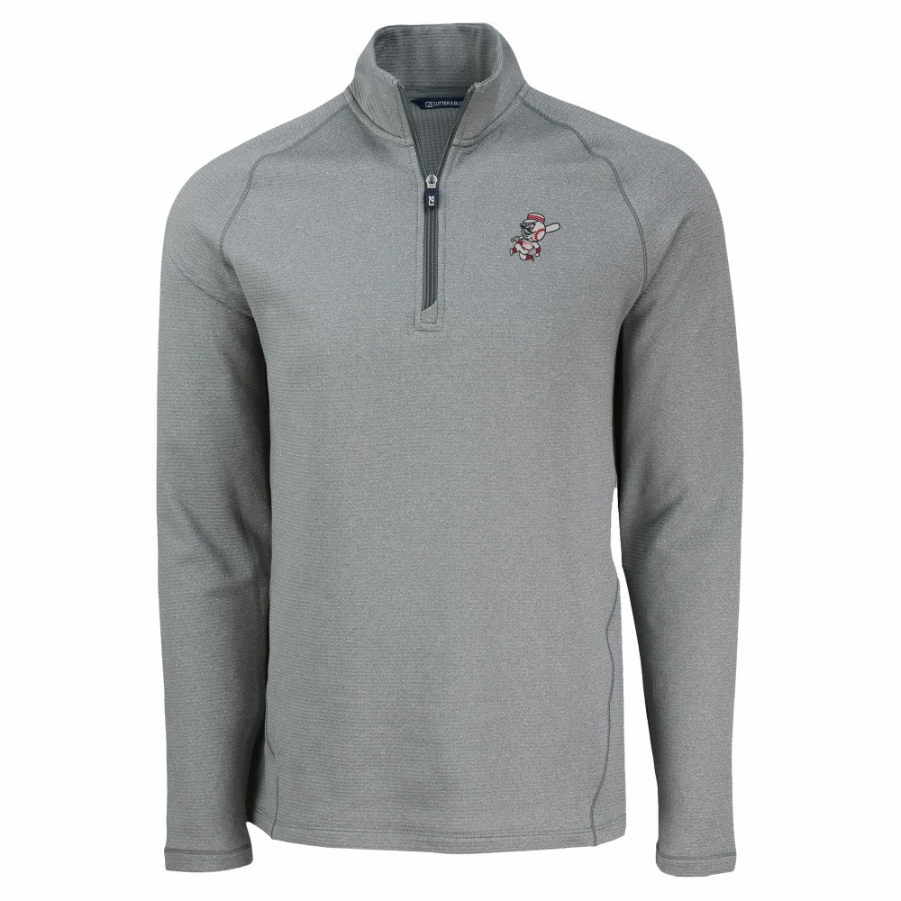 Cincinnati Reds Cutter & Buck Peshastin Eco Fleece Recycled Raglan Quarter-Zip Top - Heather Gray