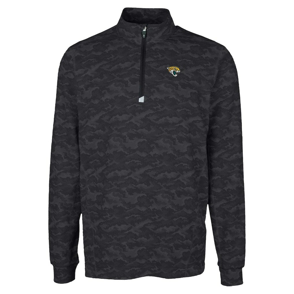 NFL Jacksonville Jaguars Cutter & Buck Traverse Camo Print Stretch Quarter-Zip Top