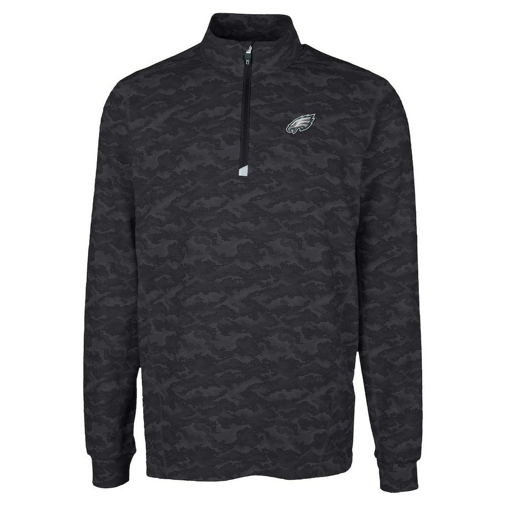 NFL Philadelphia Eagles Cutter & Buck Traverse Camo Print Stretch Quarter-Zip Top