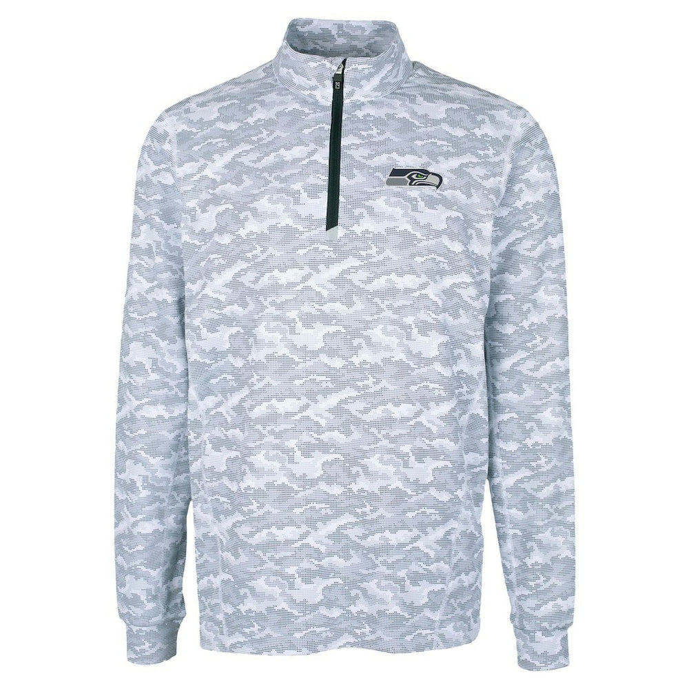 NFL Seattle Seahawks Cutter & Buck Traverse Camo Print Stretch Quarter-Zip Top