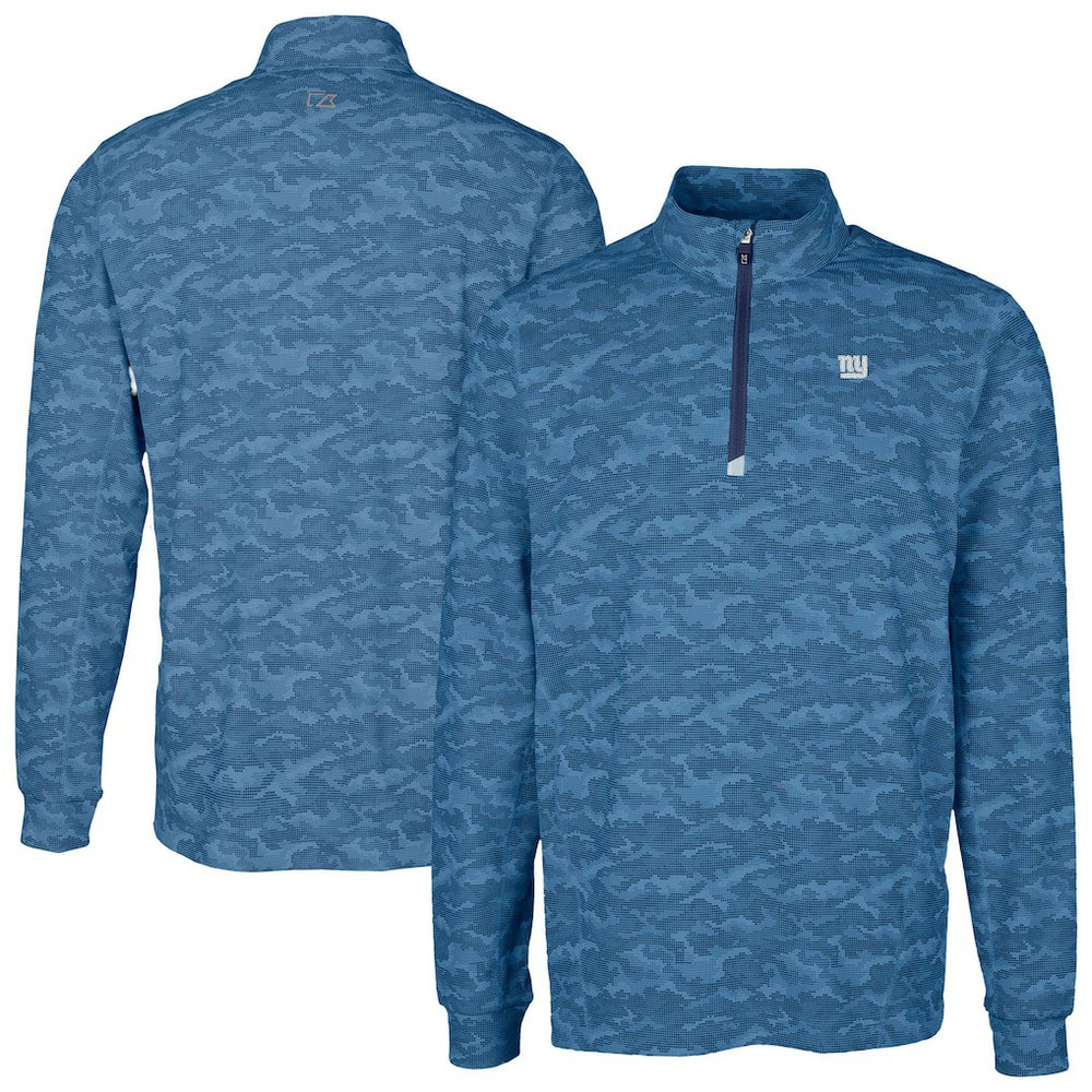 NFL New York Giants Cutter & Buck Traverse Camo Print Stretch Quarter-Zip Top