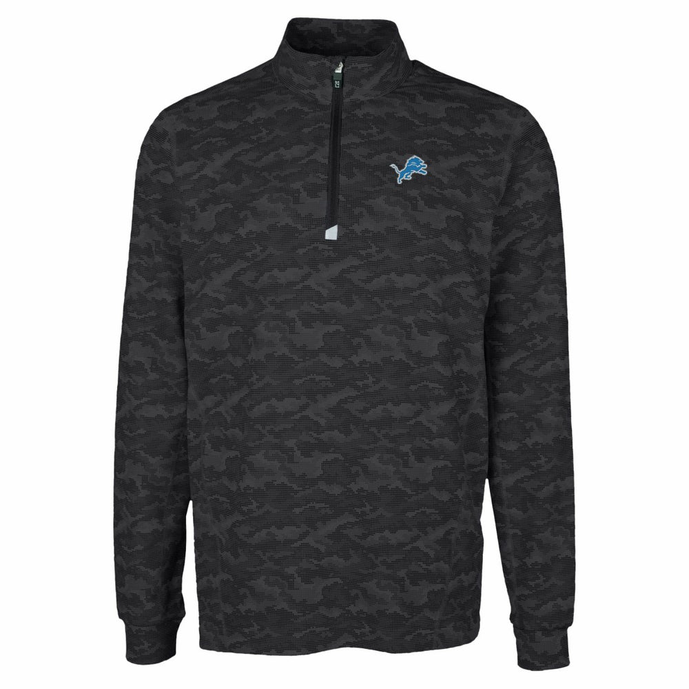 NFL Detroit Lions Cutter & Buck Traverse Camo Print Stretch Quarter-Zip Top