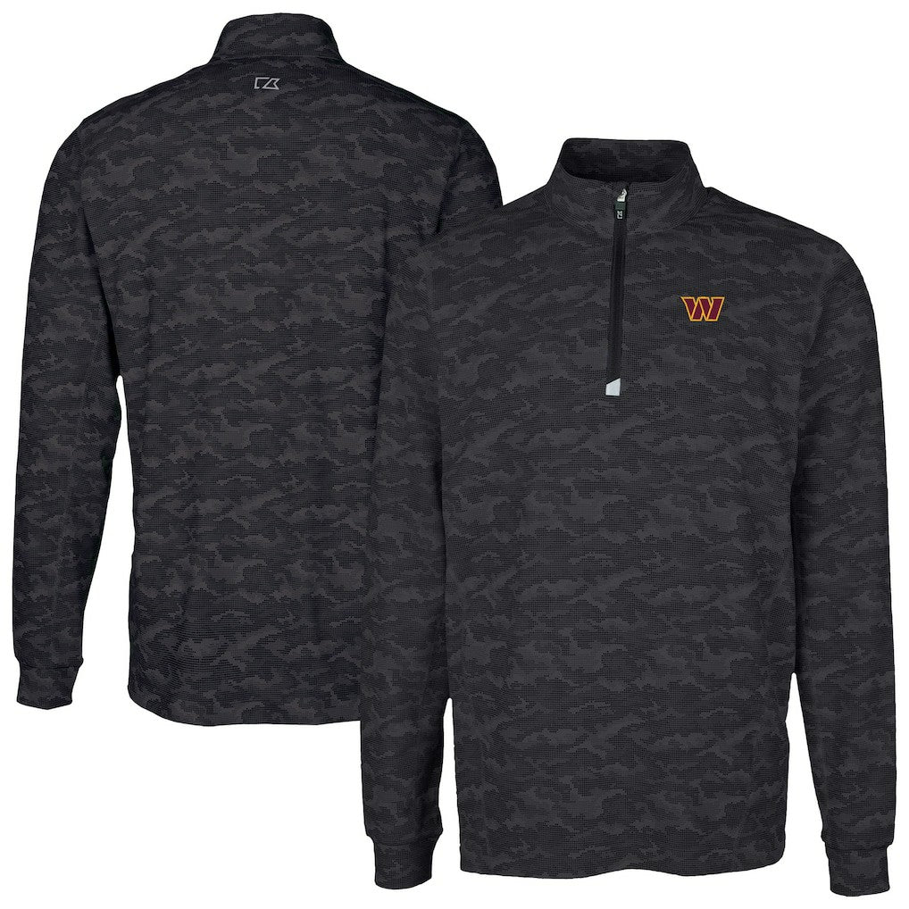 NFL Washington Commanders Cutter & Buck Traverse Camo Print Stretch Quarter-Zip Top