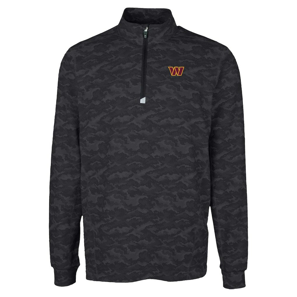NFL Washington Commanders Cutter & Buck Traverse Camo Print Stretch Quarter-Zip Top
