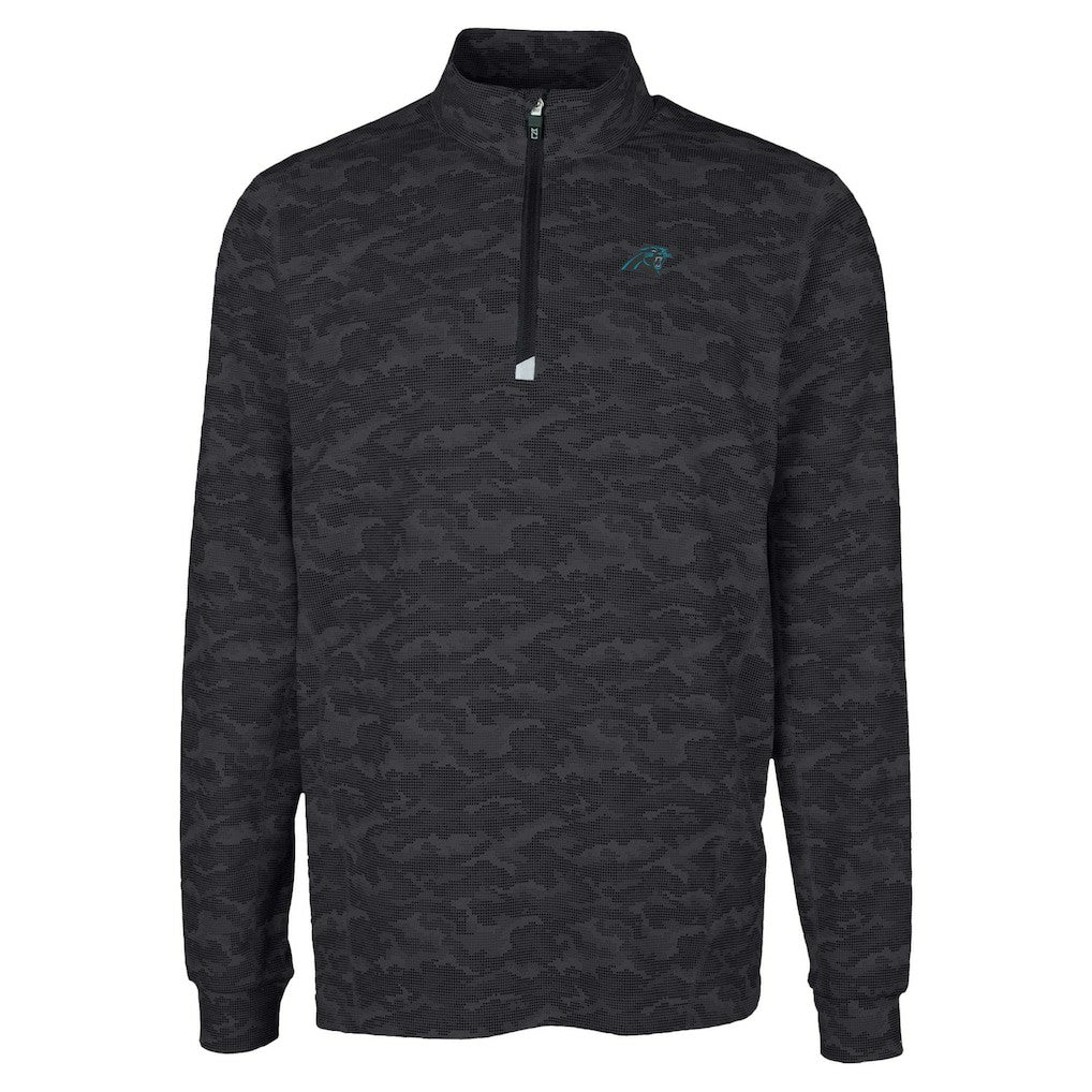 NFL Carolina Panthers Cutter & Buck Traverse Camo Print Stretch Quarter-Zip Top