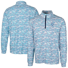 NFL Indianapolis Colts Cutter & Buck Traverse Camo Print Stretch Quarter-Zip Pullover Top