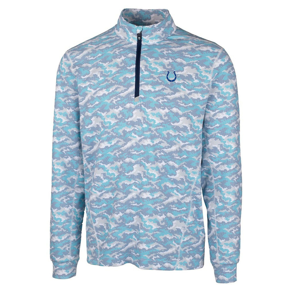 NFL Indianapolis Colts Cutter & Buck Traverse Camo Print Stretch Quarter-Zip Pullover Top