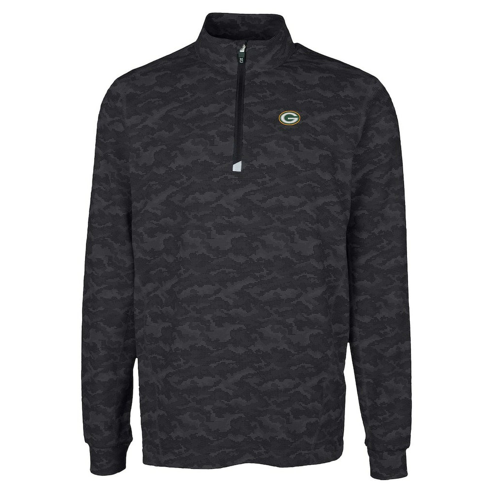 NFL Green Bay Packers Cutter & Buck Traverse Camo Print Stretch Quarter-Zip Top
