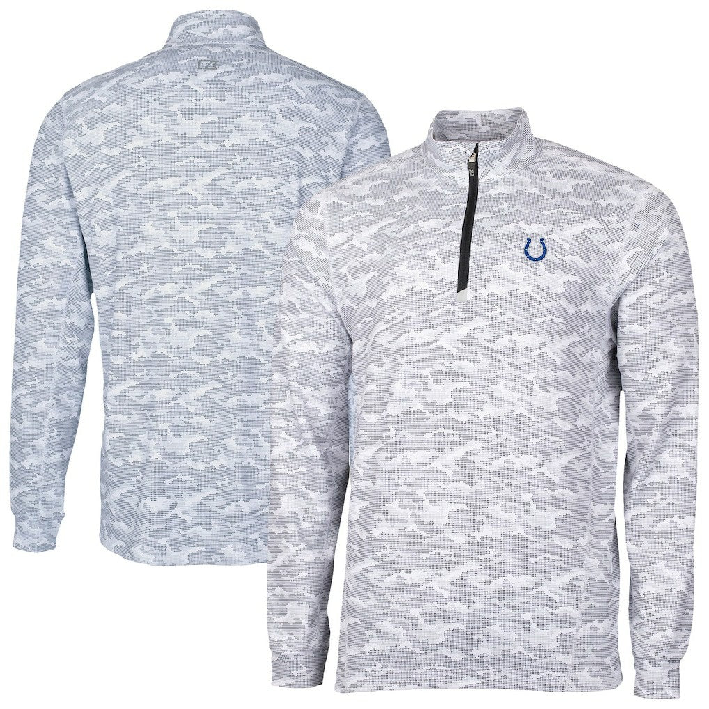 NFL Indianapolis Colts Cutter & Buck Traverse Camo Print Stretch Quarter-Zip Top