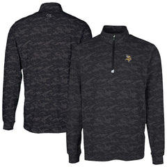 NFL Minnesota Vikings Cutter & Buck Traverse Camo Print Stretch Quarter-Zip Top