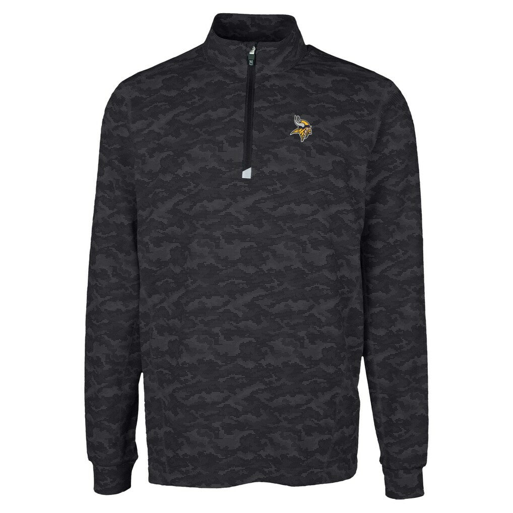 NFL Minnesota Vikings Cutter & Buck Traverse Camo Print Stretch Quarter-Zip Top