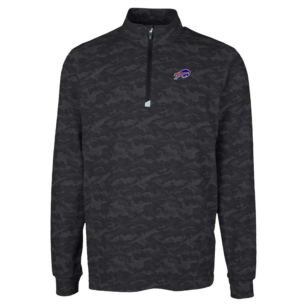 NFL Buffalo Bills Cutter & Buck Traverse Camo Print Stretch Quarter-Zip Top