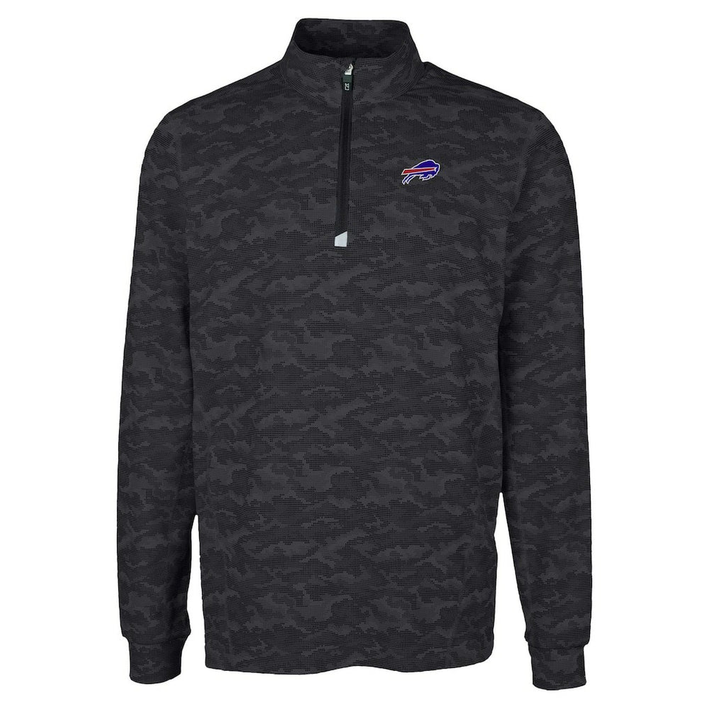NFL Buffalo Bills Cutter & Buck Traverse Camo Print Stretch Quarter-Zip Top