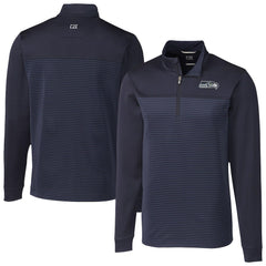 NFL Seattle Seahawks Cutter & Buck Traverse Stripe Stretch DryTec Quarter-Zip Top