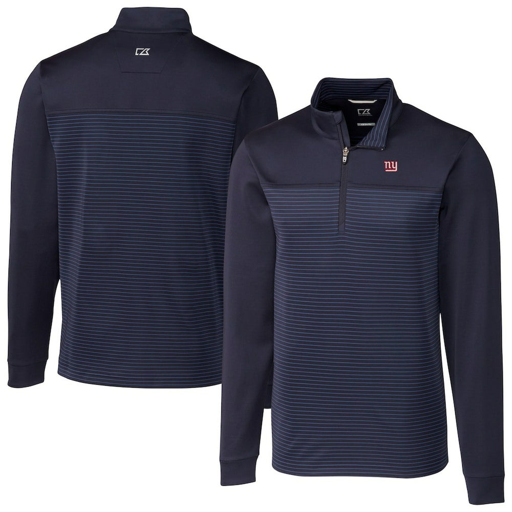 NFL New York Giants Cutter & Buck Traverse Stripe Stretch DryTec Quarter-Zip Top