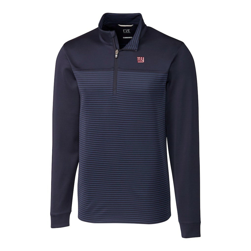 NFL New York Giants Cutter & Buck Traverse Stripe Stretch DryTec Quarter-Zip Top