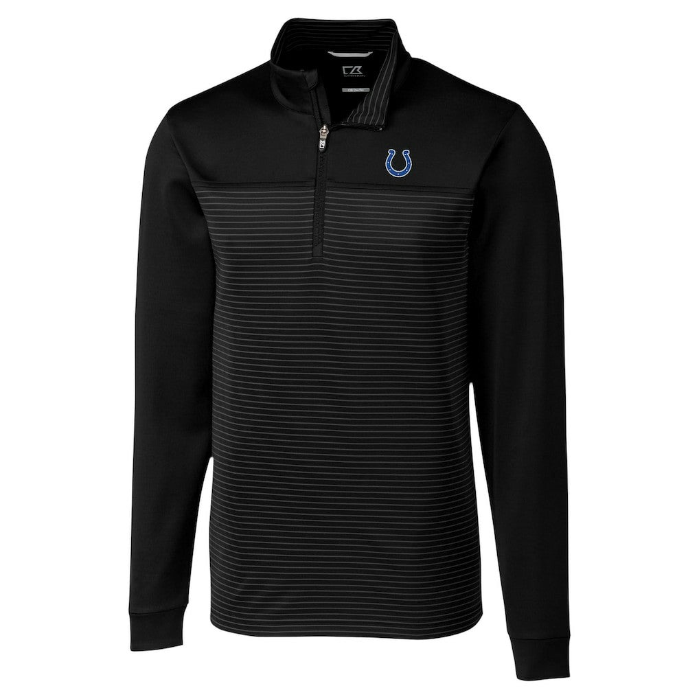 NFL Indianapolis Colts Cutter & Buck Traverse Stripe Stretch DryTec Quarter-Zip Top