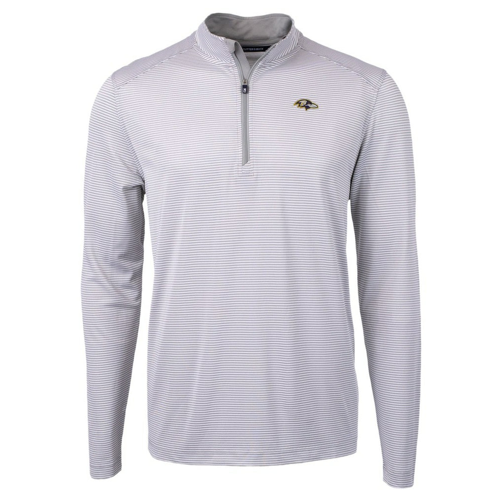 NFL Baltimore Ravens Cutter & Buck Virtue Eco Pique Micro Stripe Quarter-Zip Jacket