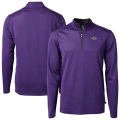 NFL Baltimore Ravens Cutter & Buck Virtue Eco Pique Micro Stripe Quarter-Zip Jacket