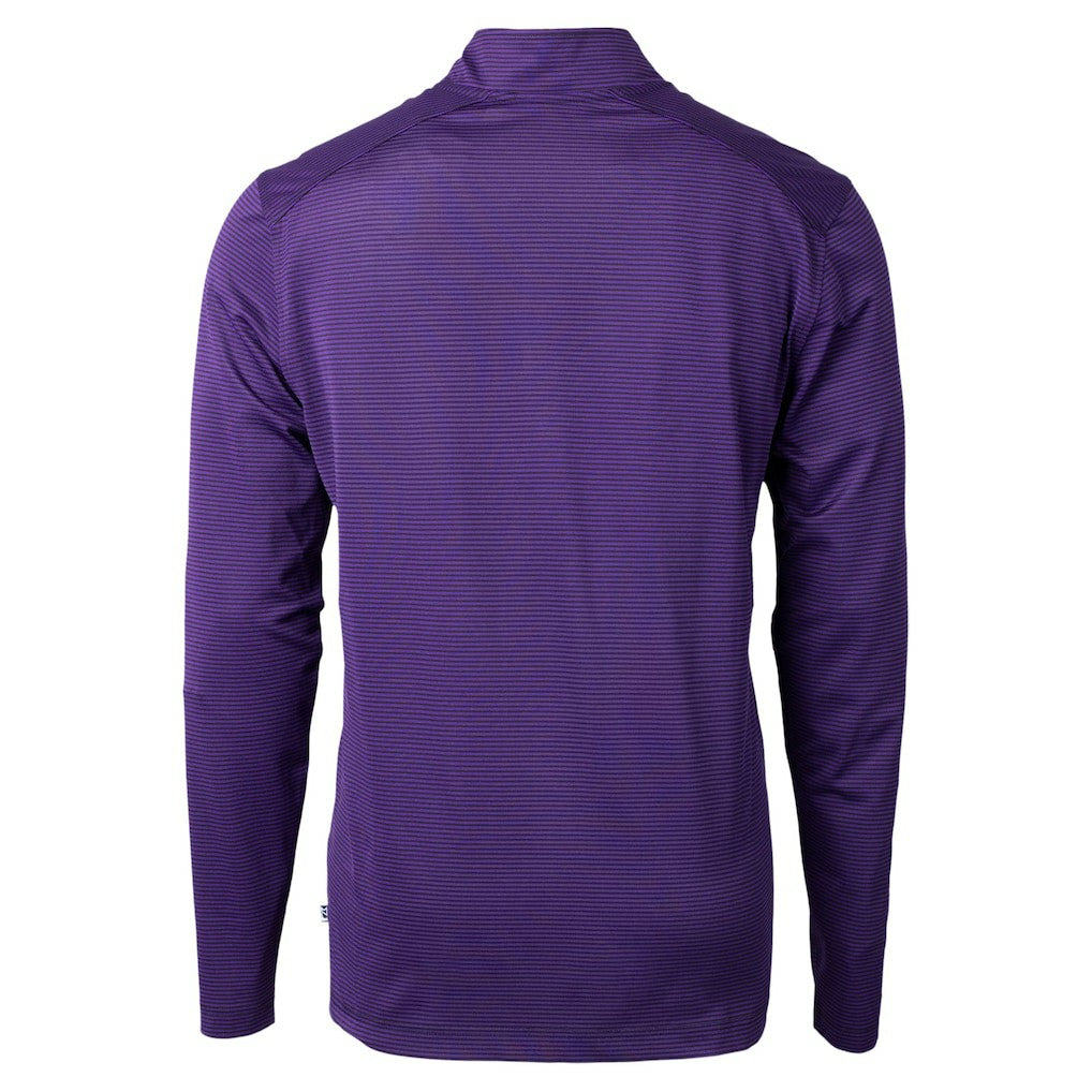 NFL Baltimore Ravens Cutter & Buck Virtue Eco Pique Micro Stripe Quarter-Zip Jacket