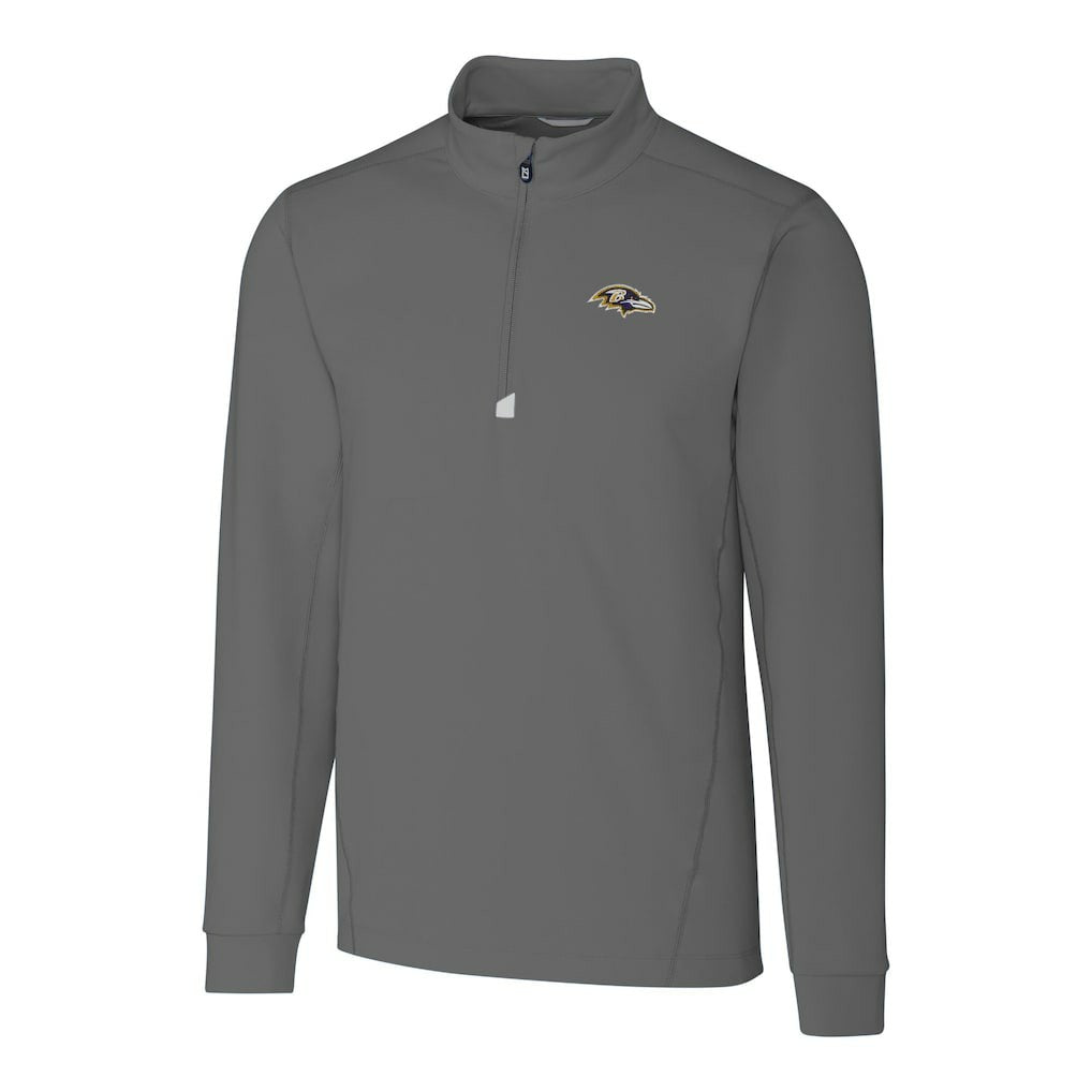 NFL Baltimore Ravens Cutter & Buck Big & Tall Traverse Eco Tri-Blend DryTec Quarter-Zip Jacket