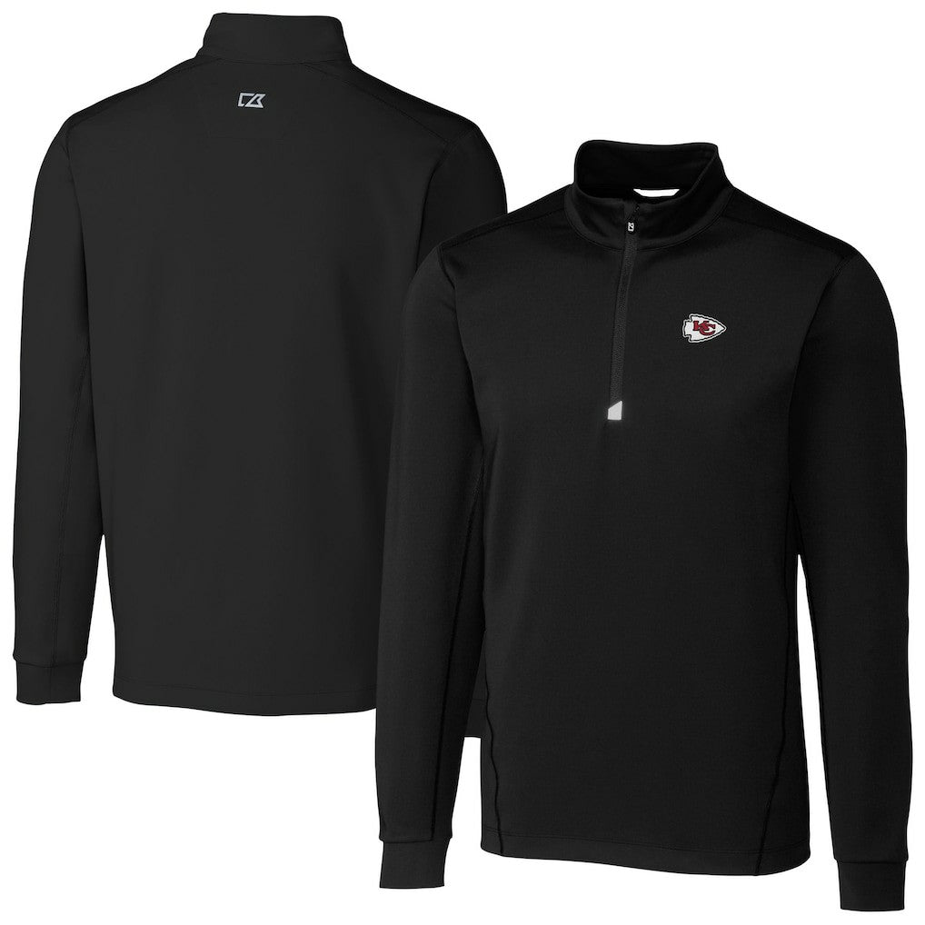 NFL Kansas City Chiefs Cutter & Buck Big & Tall Traverse Eco Tri-Blend DryTec Quarter-Zip Jacket