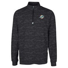 NFL Miami Dolphins Cutter & Buck Big & Tall Traverse Eco Camo Tri-Blend DryTec Quarter-Zip Jacket